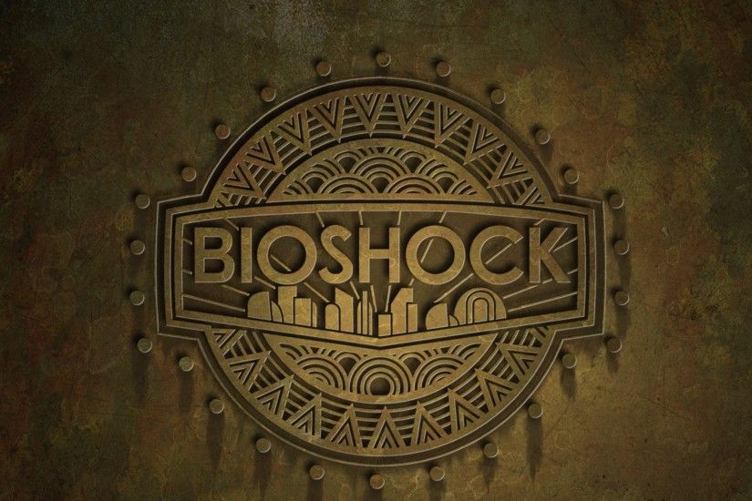 Preview wallpaper bioshock, name, background, city, emblem 3840x2160