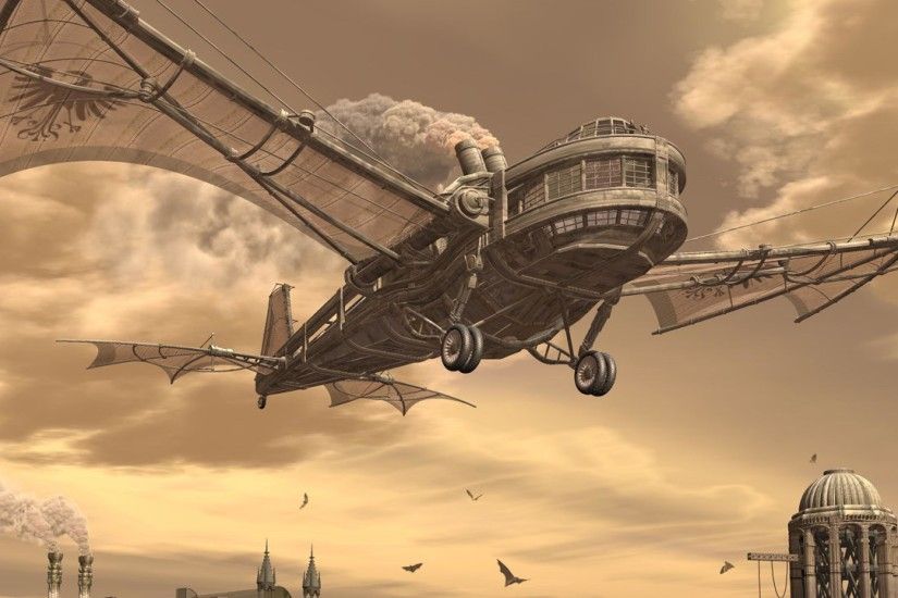 Afbeeldingsresultaat voor steampunk zeppelin wallpaper