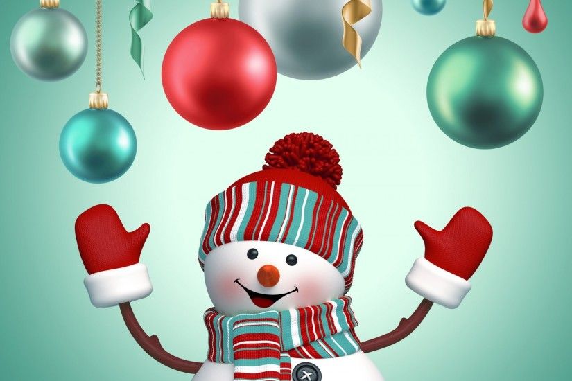 snowman 3d cute merry christmas new year decoration .