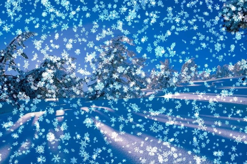 Snowy Desktop is perfect to get you in the mood for the winter holidays. A beautiful  snow scene with falling snow on your desktop, blue sky, trees covered ...