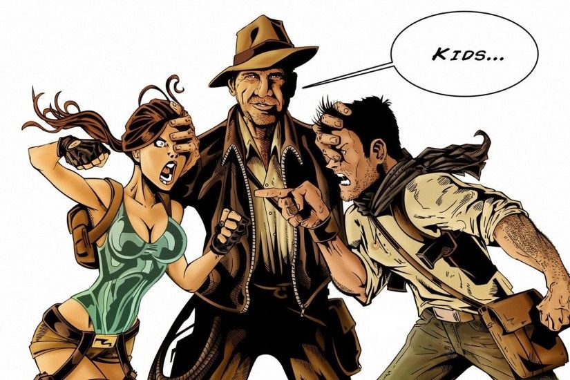Artwork Funny Indiana Jones Lara Croft Nathan Drake Uncharted Women