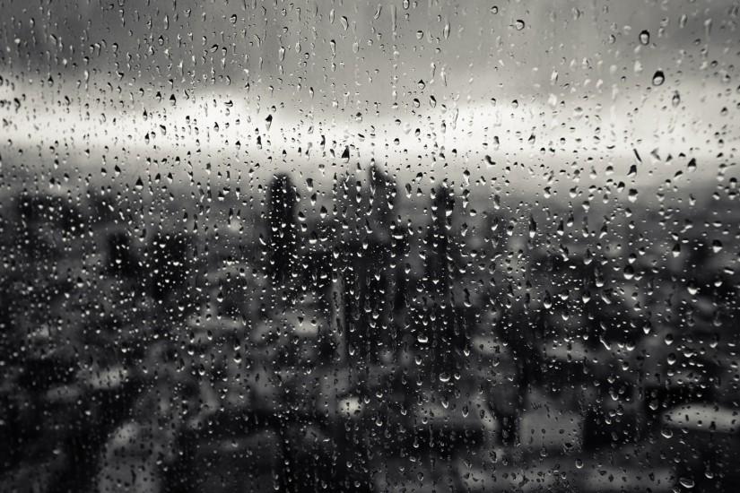 drops glass rain window city close-up cities wallpaper background