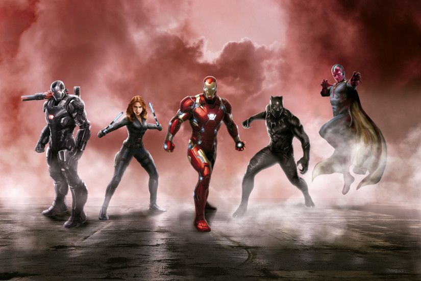 Captain America Civil War Cast 5K