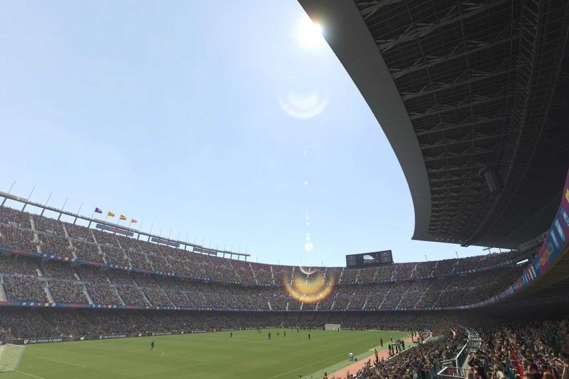 PES 2017 image. A glint over Camp Nou ...