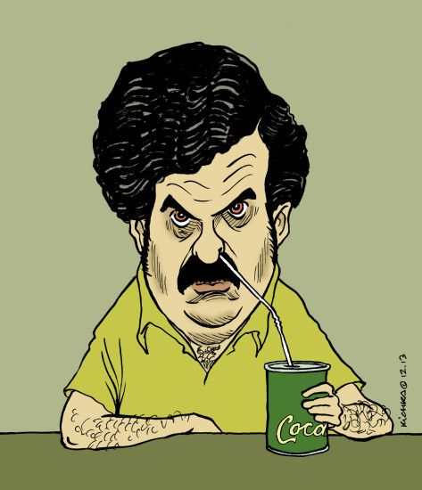 Pablo Escobar snort a coke