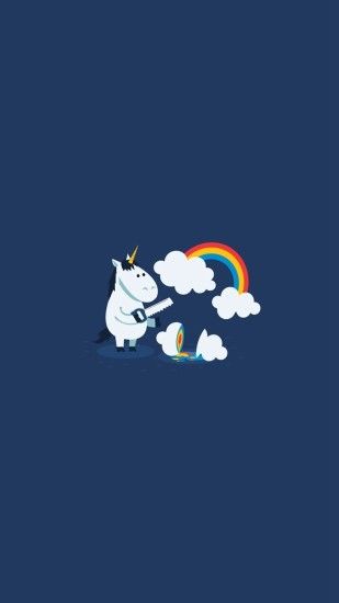 Unicorn Saw Clouds Rainbow Funny #iPhone #6 #plus #wallpaper