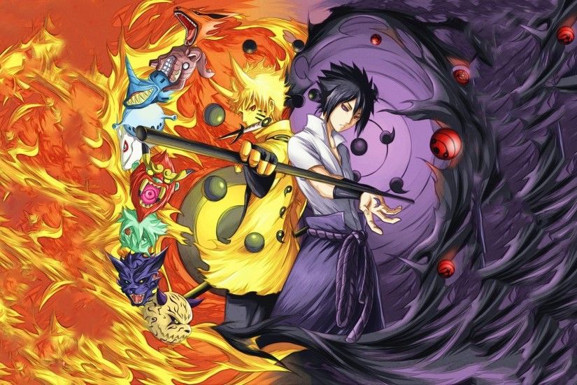 Wallpaper Hd Background Naruto Bijuu Mode Shippuden Uzumaki Anime .