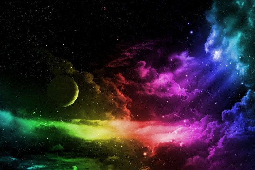 Wallpapers For > Trippy Outer Space Backgrounds Â· Rainbow WallpaperStar ...