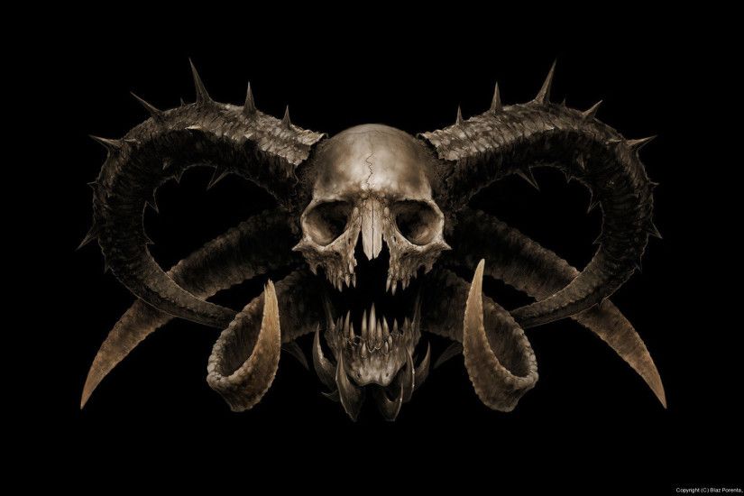 dark horror demon satan occult skull wallpaper