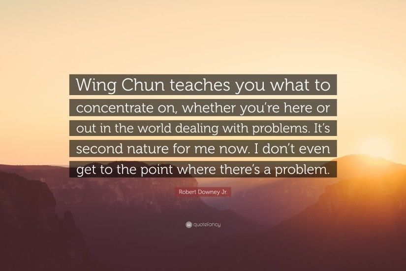 Robert Downey Jr. Quote: “Wing Chun teaches you what to concentrate on,