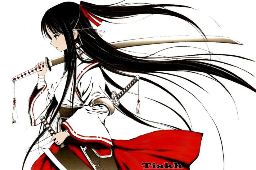 ... anime samurai girl render 1920x1200 HD Version 2 by Tiakh