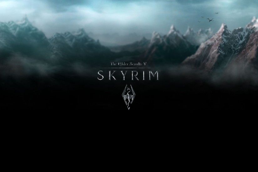 Wallpaper The Elder Scrolls V: Skyrim dragon logo Â» The Elder Scrolls: Fan  site