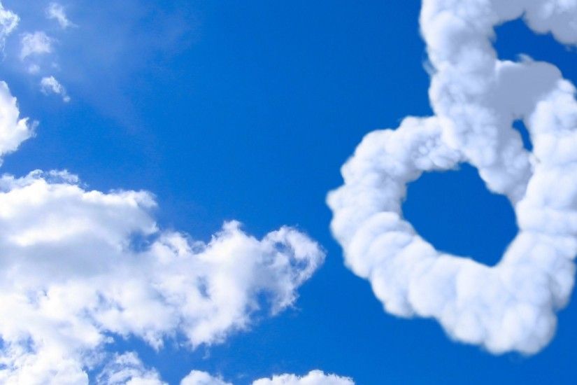 Love Heart Clouds In Blue Sky Heart February S #13790 Wallpaper computer |  best website
