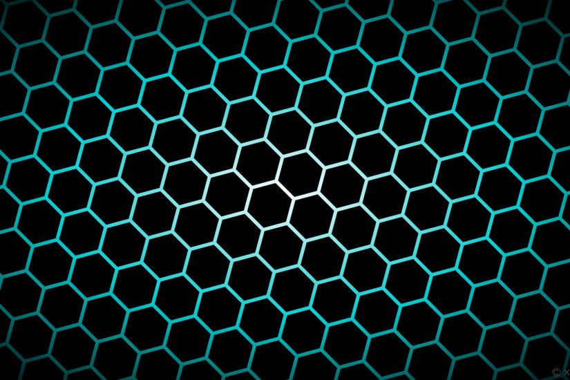 wallpaper white hexagon blue gradient glow black dark turquoise #000000  #ffffff #00ced1 diagonal