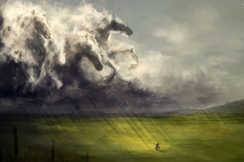 Cloud horses wallpaper