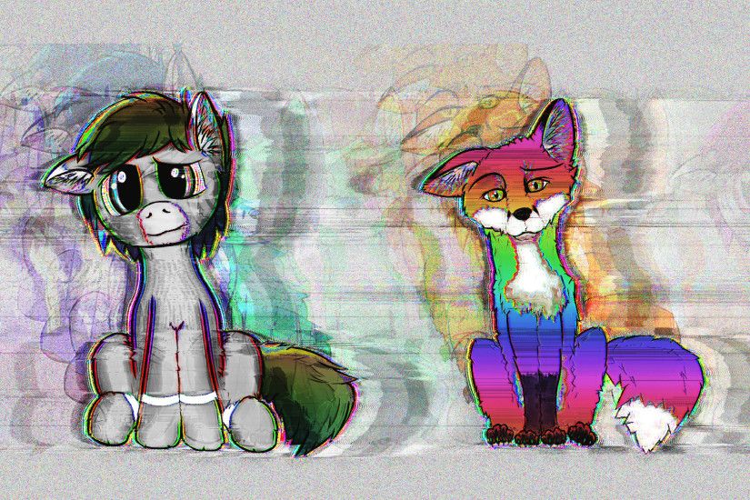 ... Glitch-art Wallpapers (Fox and Pony) by 2edFlames
