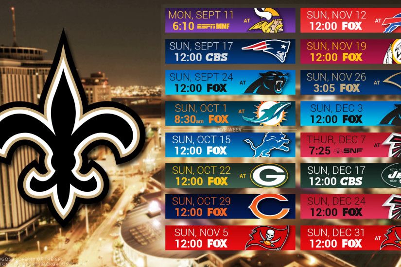 New Orleans Saints 2017 schedule city football logo wallpaper free pc  desktop computer ...