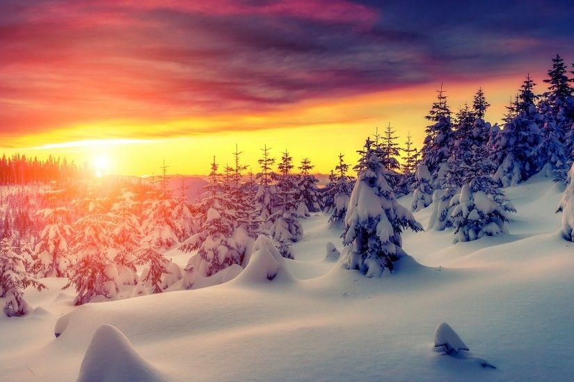 ... Yosemite Valley Snow Sunset 4K Ultra HD Desktop Wallpaper ...
