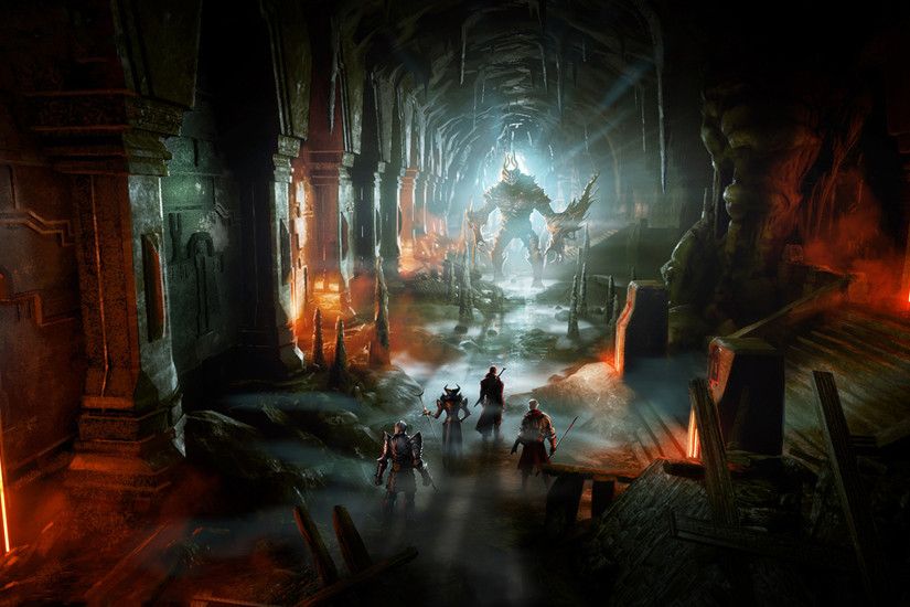 Download now full hd wallpaper dragon age 2 tunnel monster art ...