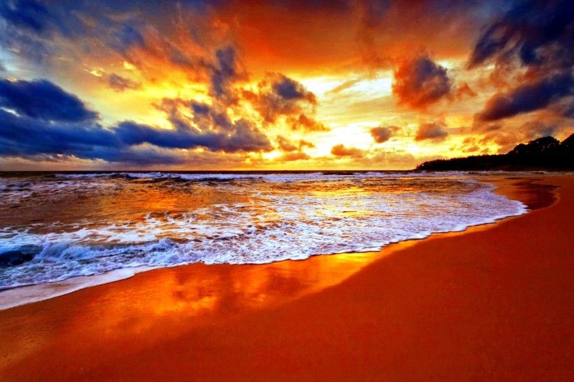 Earth - Beach Tropical Sunset Horizon Sky Sea Summer Wallpaper