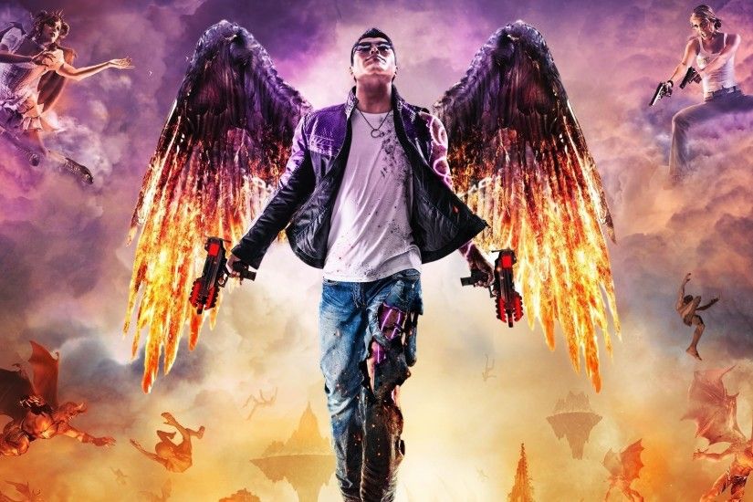 Saints Row, Saints Row: Gat Out Of Hell, Video Games, Digital Art, Wings,  Fire, Machine Gun Wallpapers HD / Desktop and Mobile Backgrounds