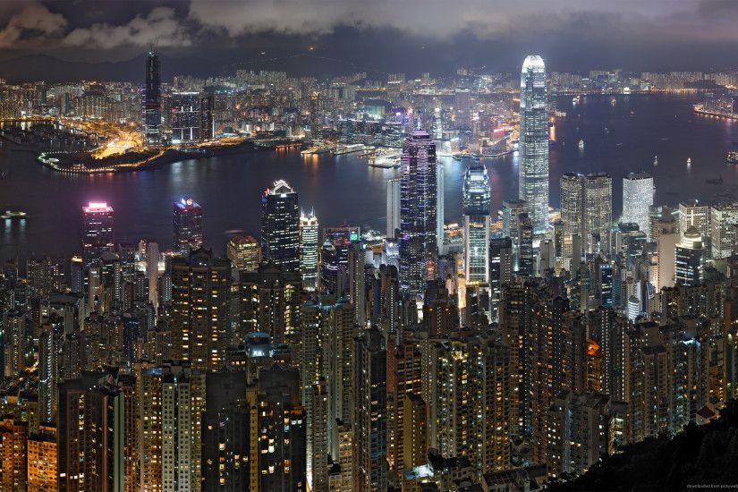 Hong Kong Night Skyline for 2560x1600