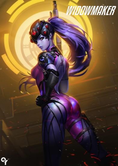 Widowmaker (Overwatch), Long hair, Purple hair, Overwatch, Widowmaker,  Bodysuit, Weapon, Gun Wallpaper HD