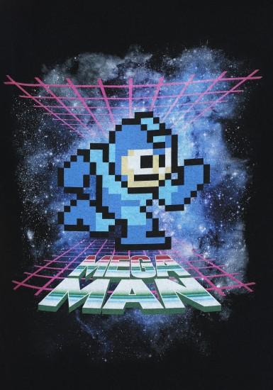 ... Mega Man Cosmic Background Men's T-Shirt2