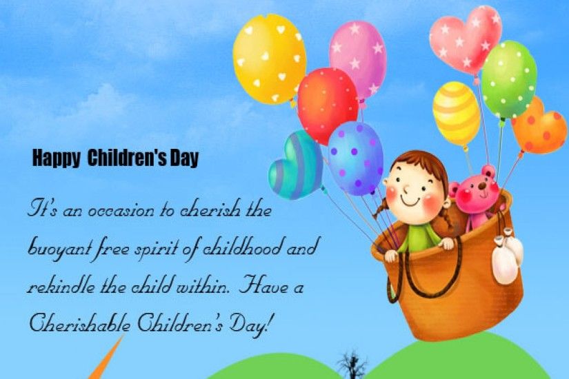 happy childrens day baloon wallpaper whats app