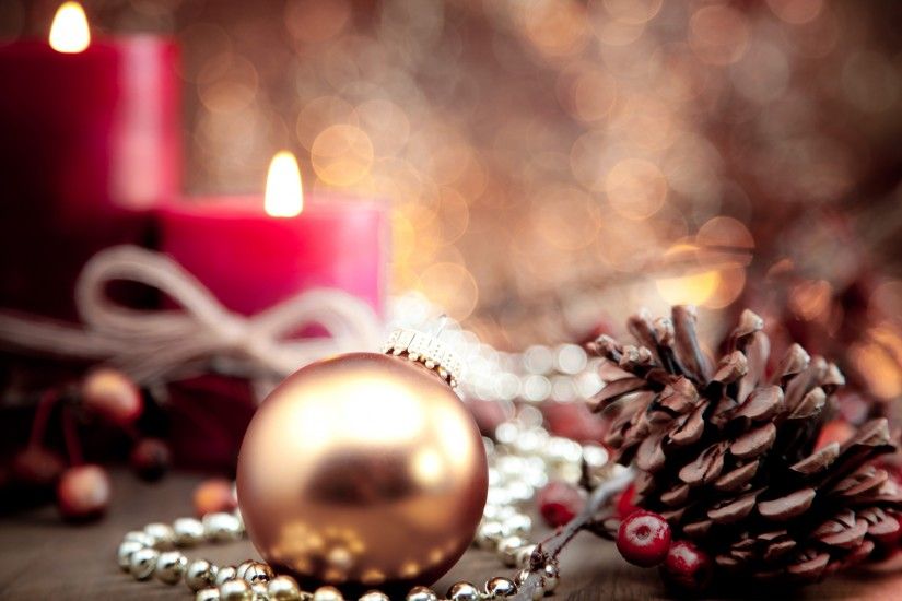 New Year, Christmas Ornaments, Cones, Candles Wallpapers HD / Desktop and  Mobile Backgrounds