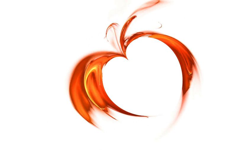 Subscription Library Fiery Red Heart - Abstract blazing red heart made of  flames on white background, animation