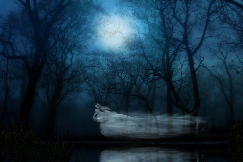 Dark ghost fantasy art artwork horror spooky creepy halloween .