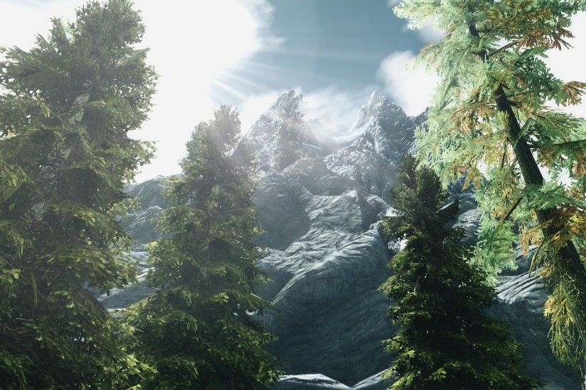 2560x1440 The Elder Scrolls V: Skyrim, Landscape, Monochrome, Minimalism  Wallpapers HD / Desktop and Mobile Backgrounds