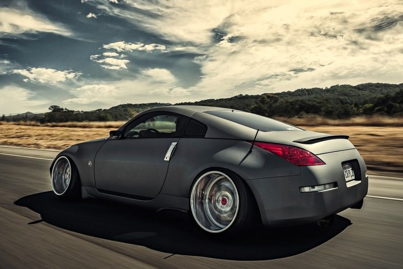 Preview wallpaper nissan, 350z, stance, movement, speed, side view 2560x1440