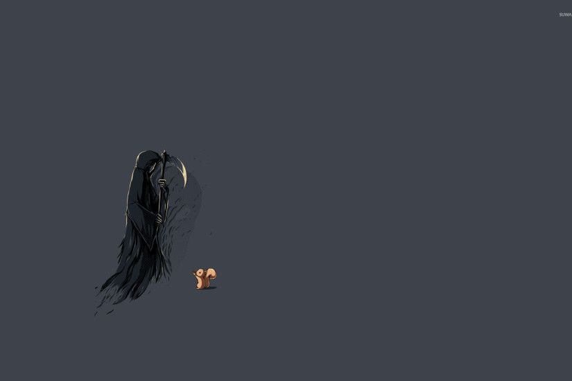 Squirrel and the grim reaper wallpaper