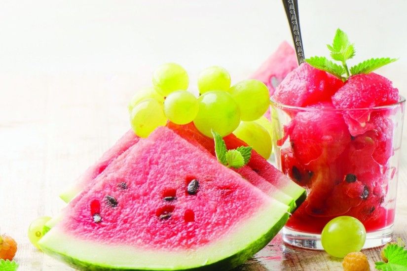 Dessert Tag - Fruit Mint Watermelon Seeds Cup Dessert Slices Spoon Grapes  Images Of Nature Free