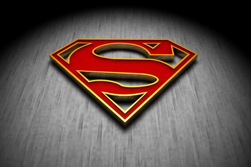 Superman with Logo Cool Backgrounds Wallpaper