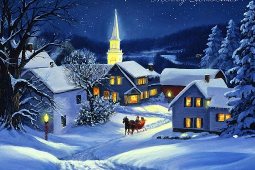 Photo Collection Village Christmas Night Wallpaper