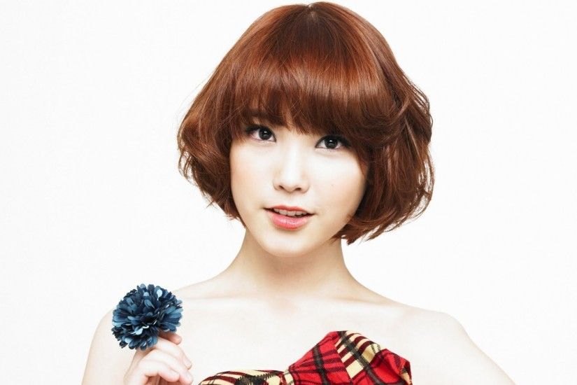 women redheads short hair asians korean iu singer bangs Wallpaper HD