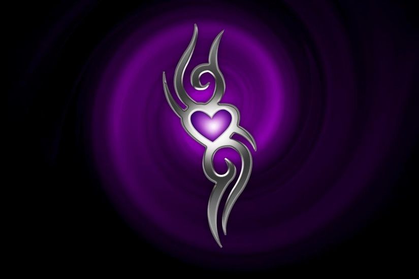 Artistic - Love Artistic Heart Silver Purple Wallpaper