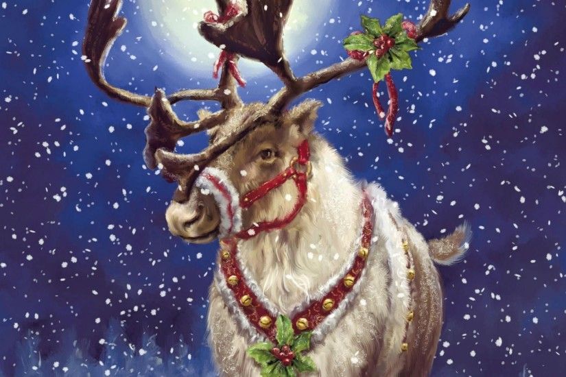 Reindeer with Mistletoe Wallpapers