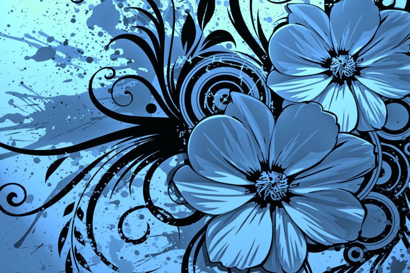 Vector Flower Blue Wallpaper HD wallpapers - Vector Flower Blue Wallpaper