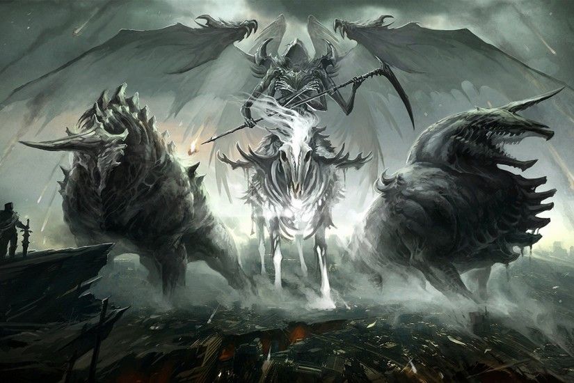 Dark - Grim Reaper Skeleton Wings Knight Demon Wallpaper