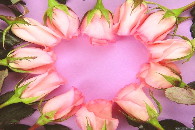 Wallpaper: A love heart flowers romantic flowers wallpapers. Resolution:  1024x768 | 1280x1024 | 1600x1200. Widescreen Res: 1440x900 | 1680x1050 |  1920x1200