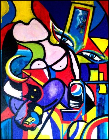 clin d'oeil Ã  Picasso by Bochaton Emmanuelle : Painting, Canvas .