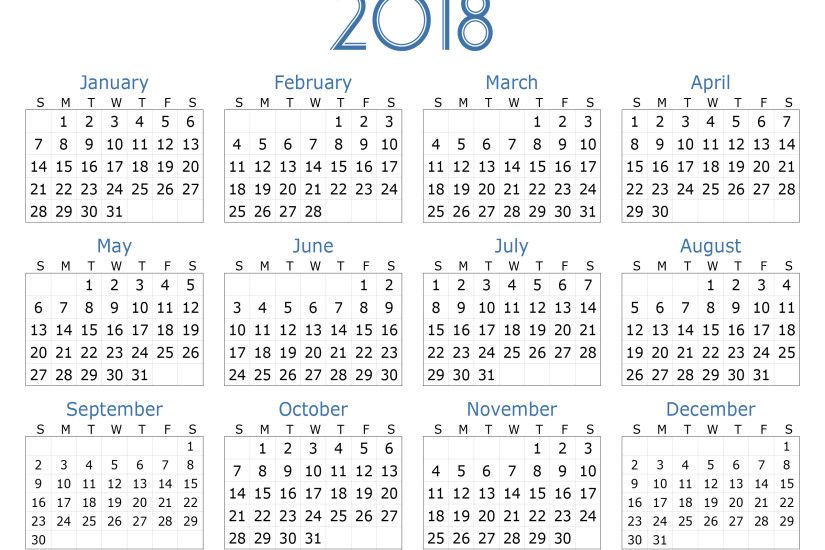 Coloured Background Calendar Templates