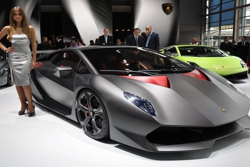 Lamborghini Sesto Elemento with Model Wallpaper | 1080p HD High Resolution  Image