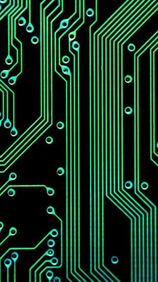 Electronic Circuit Green Black Android Wallpaper ...