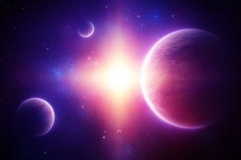 Full HD Wallpapers Blue Purple Space Planets Stars