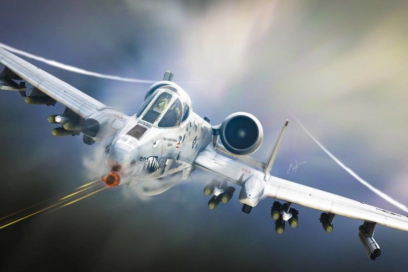 USAF A10 Tankbuster Attack Aircraft Airplane Aviation Art Military Wallpaper